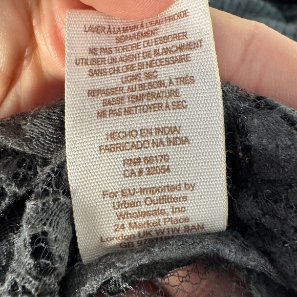 NWT Free People Grey Floral Lace Peplum Zip Up Jacket Puff Sleeve Boho Small NEW - Picture 6 of 15